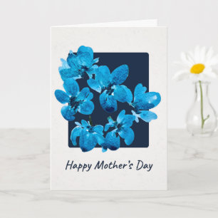 Blue Watercolor Floral Mother's Day Card