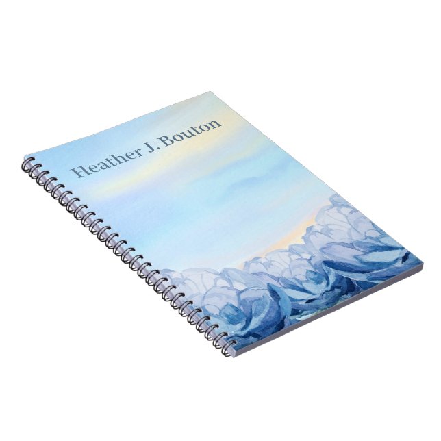 Blue Watercolor Floral Notebook (Right Side)