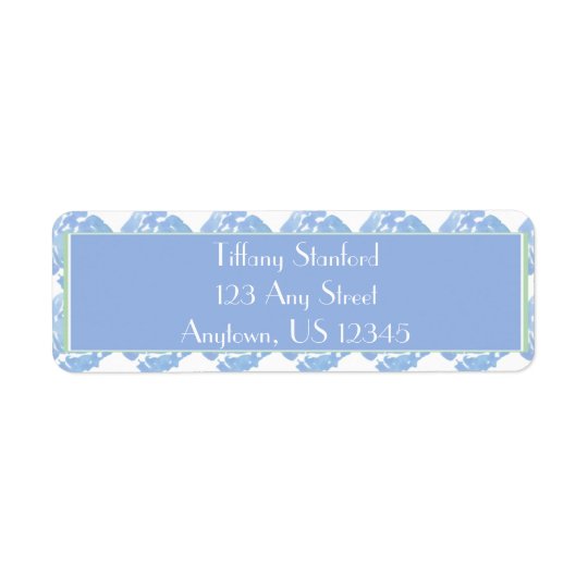 Blue Watercolor Floral | Personalised Return Address Label