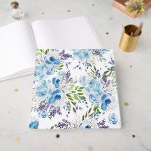 Blue Watercolor Floral Seamless Pattern