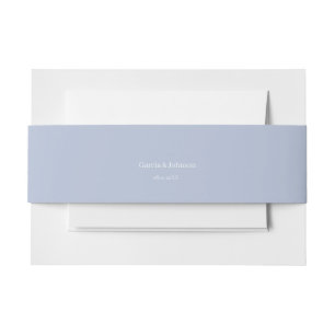 Blue Watercolor Floral Wedding Invitation Belly Band