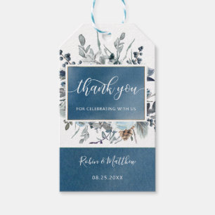Blue Watercolor, Floral Wedding/other Thank You Gift Tags