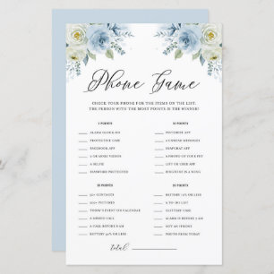 Blue Watercolor Floral What's on Your Phone Game