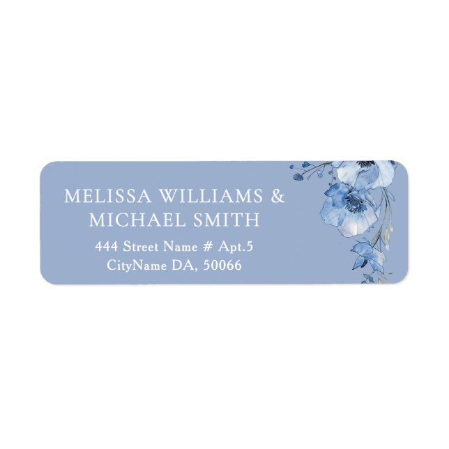 Blue Watercolor Flower |  Wedding (Front)