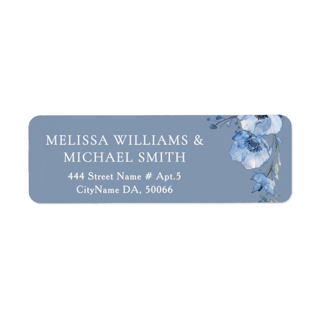 Blue Watercolor Flower |  Wedding (Front)