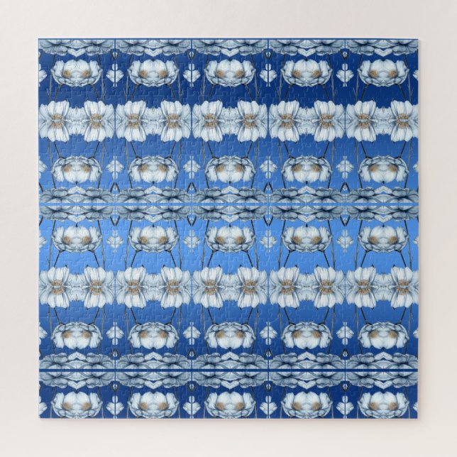 Blue Watercolor Flowers Jigsaw Puzzle (Vertical)
