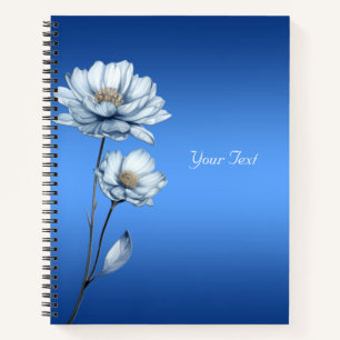 Blue Watercolor Flowers Notebook