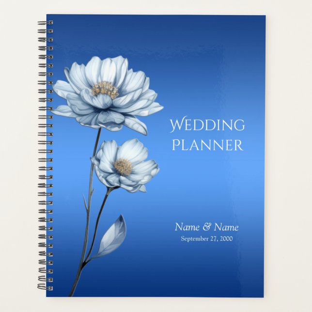 Blue Watercolor Flowers Planner (Front)