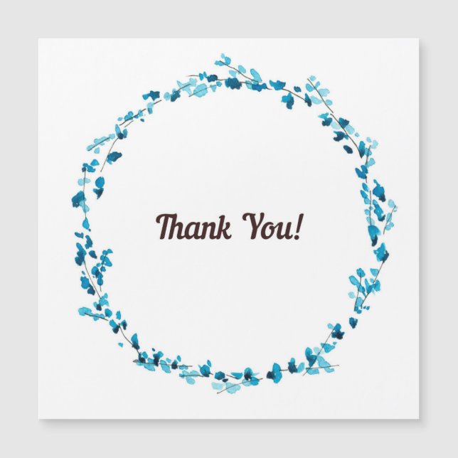 Blue watercolor flowers wreath (Front)