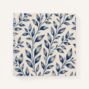Blue Watercolor Foliage Notebook