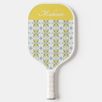 Blue Watercolor French Country Lemon Name Monogram