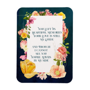 Blue Watercolor Funeral Program Vibrant Floral Magnet
