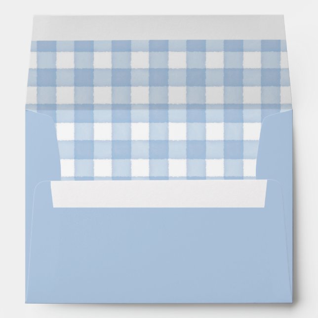 Blue Watercolor Gingham Envelope (Back (Bottom))