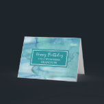 Blue Watercolor Grandson Birthday Card<br><div class="desc">Birthday card for grandson with soothing blue watercolor pattern and thoughtful verse.</div>