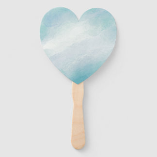 Blue watercolor hand fan