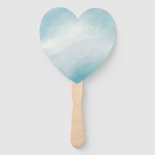 Blue watercolor hand fan (Front)