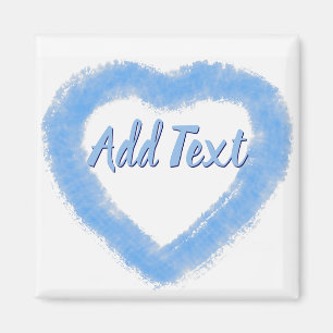 Blue Watercolor Heart Shape Magnet