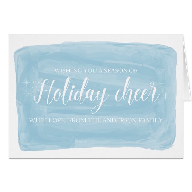 Blue Watercolor Holiday Cheer (Front Horizontal)