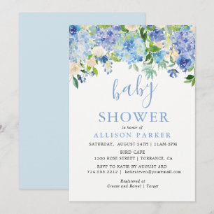 Blue Watercolor Hydrangea Brunch & Bubbly Cards