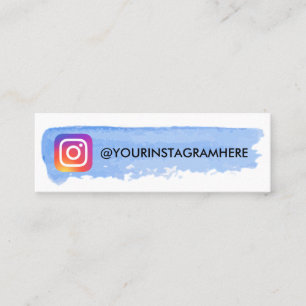 Blue Watercolor Instagram Mini Business Card