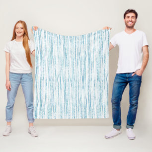 Blue Watercolor Lines Fleece Blanket
