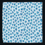 Blue watercolor love heart pattern bandana<br><div class="desc">Watercolour Heart Design on pale blue background.
Other colours available.

Please contact me for customisation and special requests.  (c) Zoe Chapman Design</div>