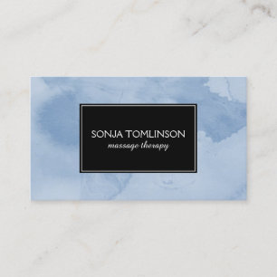 Blue Watercolor Massage Therapist Business Card