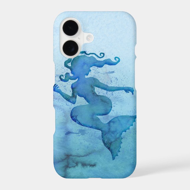 Blue Watercolor Mermaid (Back)