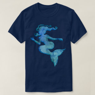 Blue Watercolor Mermaid T-Shirt