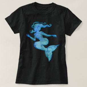 Blue Watercolor Mermaid T-Shirt