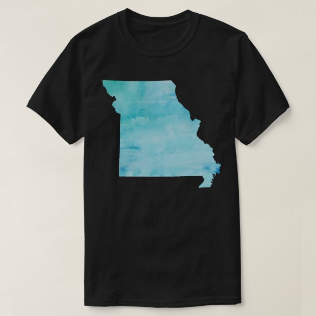 Blue Watercolor Missouri T-Shirt (Design Front)
