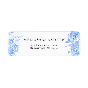 Blue Watercolor Modern Wedding Thank You