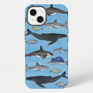 Blue Watercolor Ocean Marine Life iPhone 13 Case