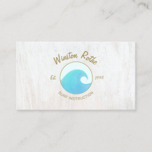 Blue Watercolor Ocean Wave Logo Business Card