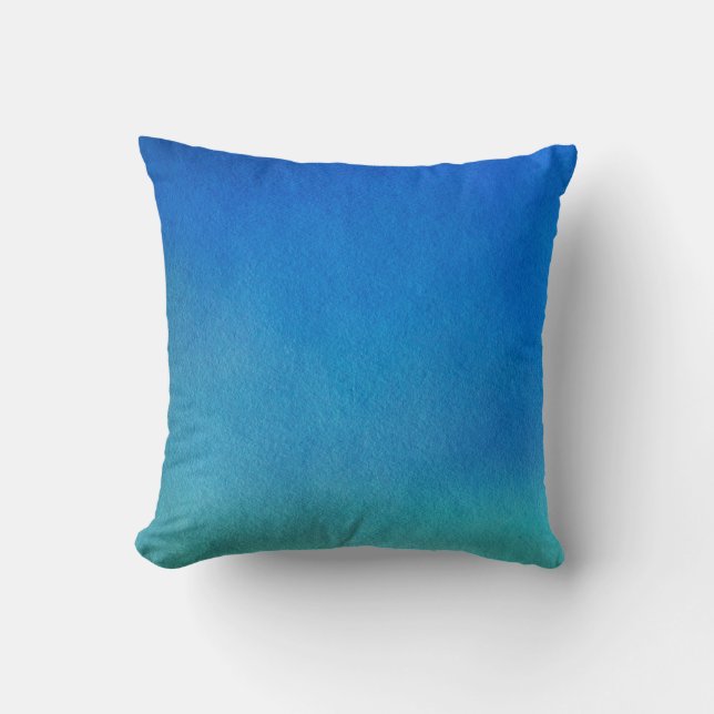 Blue Watercolor Ombre Cushion (Front)