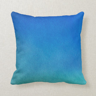 Blue Watercolor Ombre Cushion