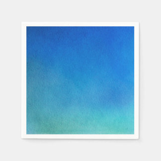 Blue Watercolor Ombre Napkin