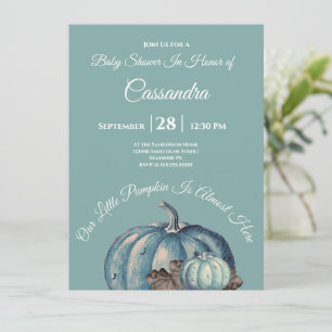Blue Watercolor Our little Pumpkin Baby Shower