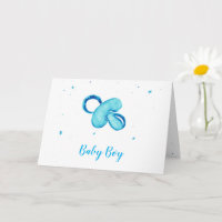 Blue watercolor pacifier baby boy