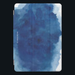 Blue Watercolor Paint Splash Personalised iPad Pro Cover<br><div class="desc">Modern and stylish iPad cover featuring blue watercolor background. Customise by adding your name or short phrase.</div>