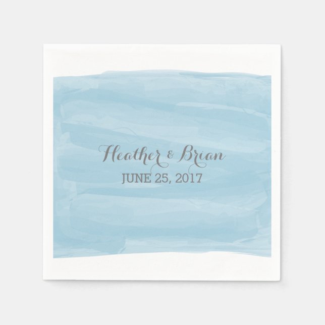 Blue Watercolor Paper Napkins (Front)