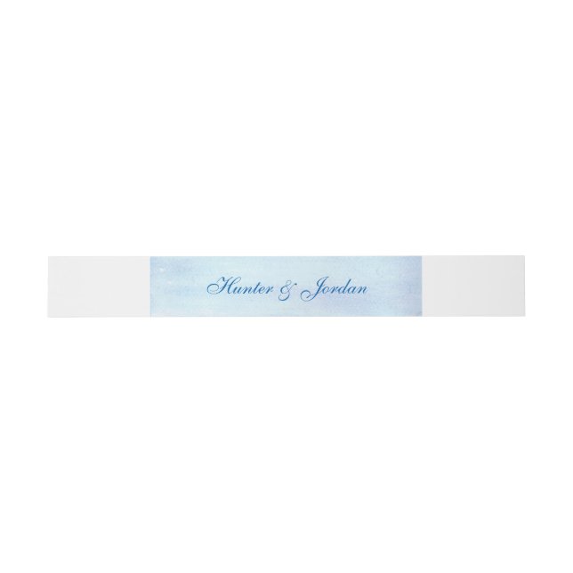 "Blue Watercolor" Personalised Belly Bands Invitation Belly Band (Flat)
