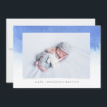 Blue Watercolor Photo Baptism Party Invitation<br><div class="desc">Available here:
http://www.zazzle.com/selectpartysupplies</div>
