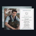 Blue Watercolor Photo | Star of David Bar Mitzvah Invitation<br><div class="desc">A silver-tone gradient Star of David with simple dusky blue text and outline accents give this photo design a simple, understated look that is classic and elegant. Simply add your child's photo, name and Bar Mitzvah ceremony and celebration details. Back features a blue watercolor gradient background. Composite design by Holiday...</div>