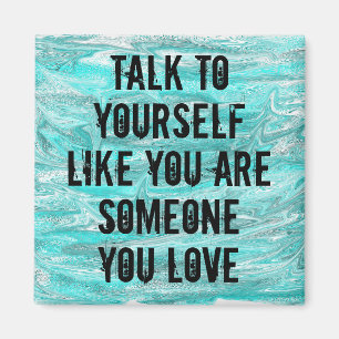 Blue watercolor positive quote magnet