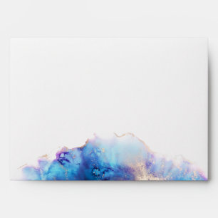 Blue Watercolor Return Address Custom Wedding  Envelope