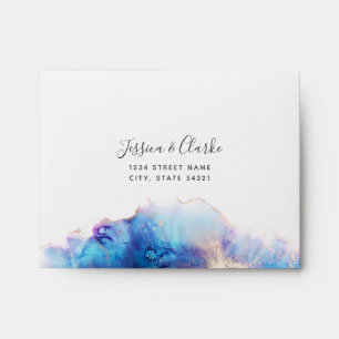 Blue Watercolor Return Address Envelope
