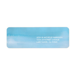 Blue Watercolor return address label