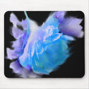 Blue watercolor roses blue flower blue floral mouse mat