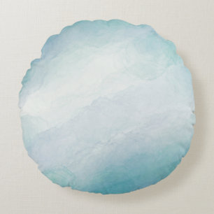 Blue watercolor round cushion